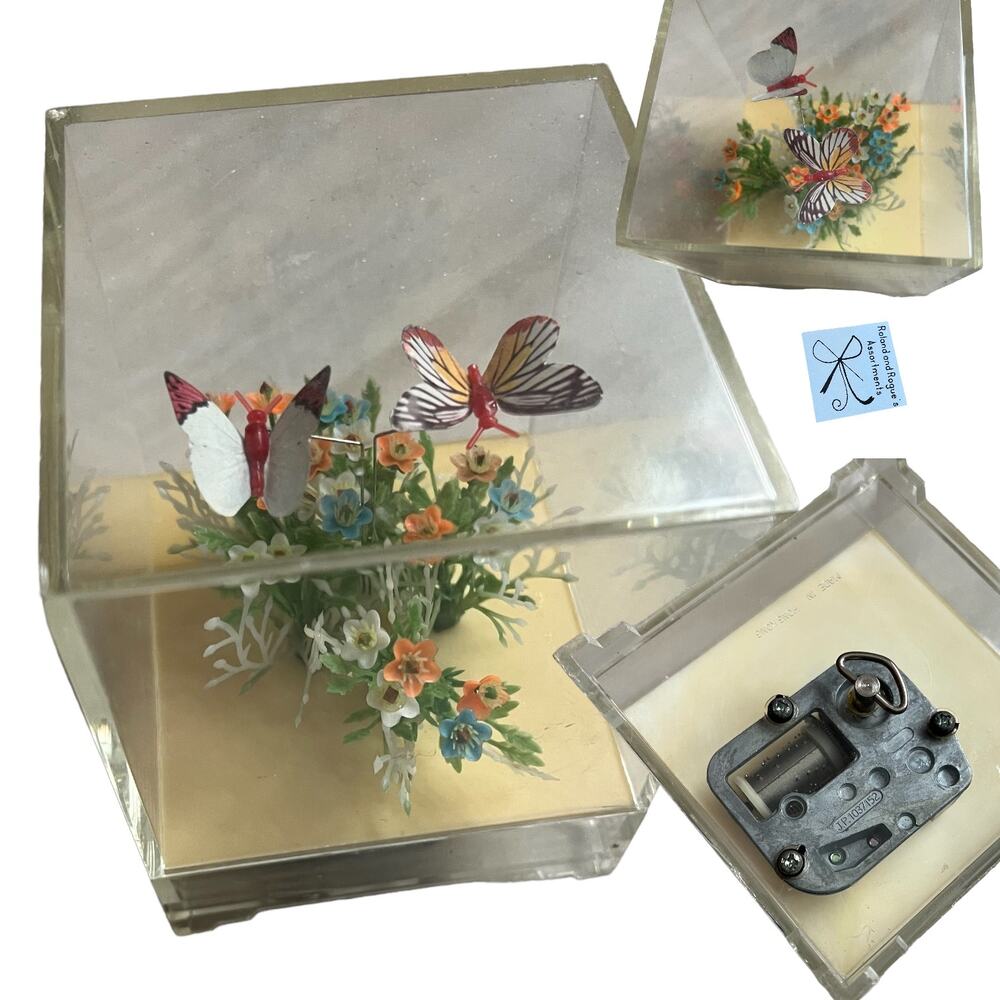 Floral Butterfly Wind-up Music Box Works